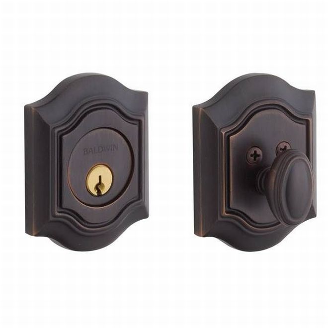 Baldwin 8237112 Bethpage Single Cylinder Deadbolt Venetian Bronze Finish - Venetian Bronze - NA