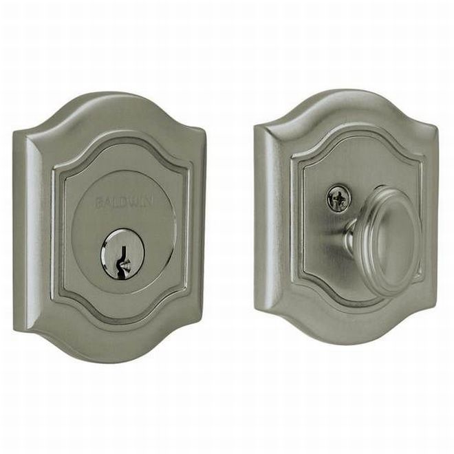 Baldwin 8237151 Bethpage Single Cylinder Deadbolt Antique Nickel Finish - Antique Nickel - NA