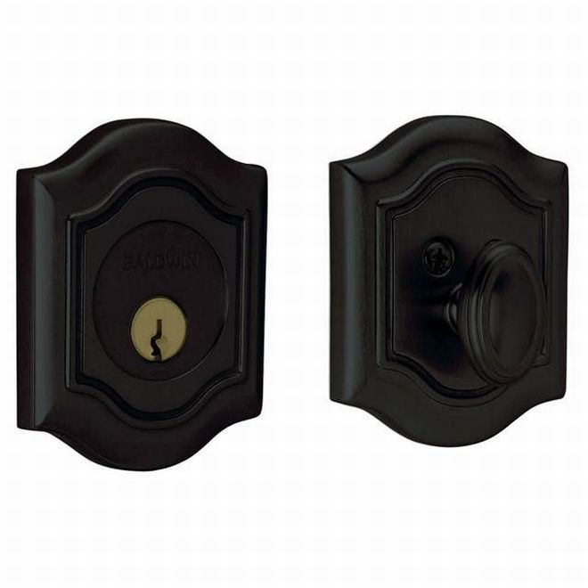 Baldwin 8237190 Bethpage Single Cylinder Deadbolt Satin Black Finish - Satin Black - NA