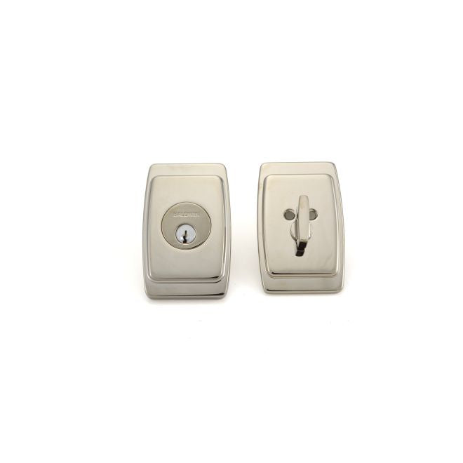 Baldwin 8250055 Single Cylinder Palm Springs Deadbolt Lifetime Bright Nickel Finish - Lifetime Bright Nickel - NA