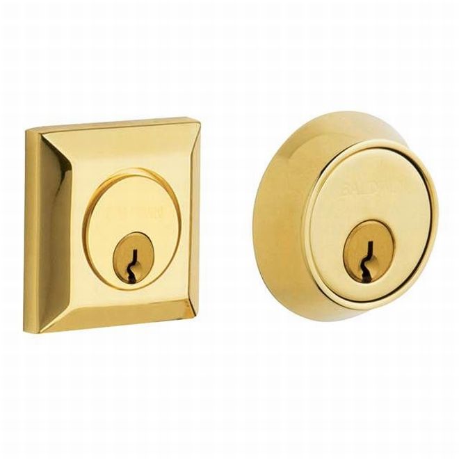 Baldwin 8255031 Cody Squared Double Cylinder Deadbolt Unlacquered Brass Finish - Unlacquered Brass - NA