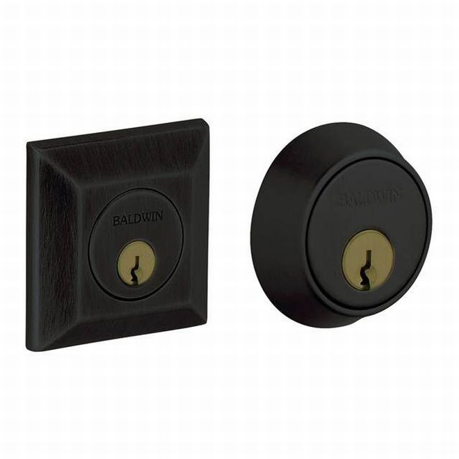 Baldwin 8255190 Cody Squared Double Cylinder Deadbolt Satin Black Finish - Satin Black - NA