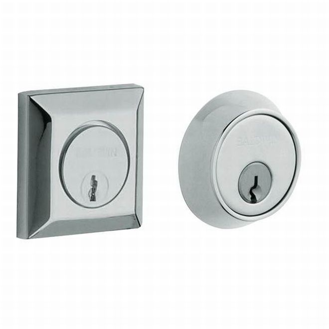 Baldwin 8255260 Cody Squared Double Cylinder Deadbolt Bright Chrome Finish - Bright Chrome - NA