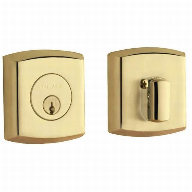 Baldwin 8285031 Soho Single Cylinder Deadbolt Unlacquered Brass Finish - NA - NA