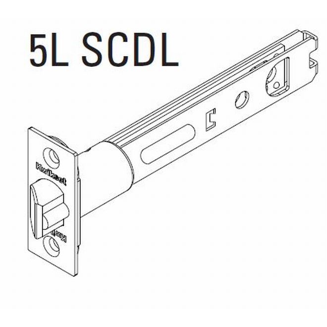 Kwikset 83014-3 5" Square Deadlatch Bright Brass Finish