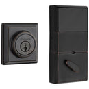 Kwikset 910SCNTZW Contemporary Deadbolt with Z-Wave Home Connect and SmartKey Backup with RCAL Latch and RCS Strike