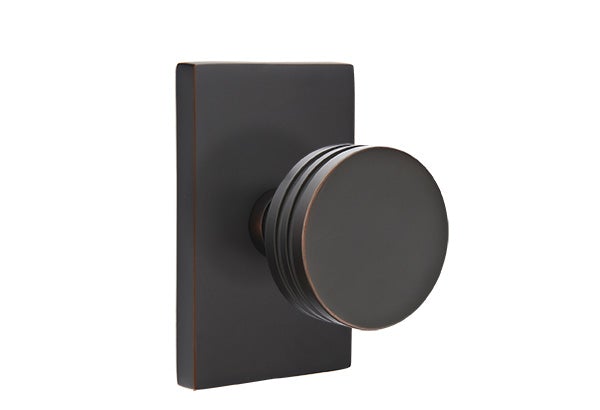 Emtek Bern Knob Concealed Screws Modern Rectangular Rosette