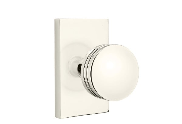 Emtek Bern Knob Concealed Screws Modern Rectangular Rosette