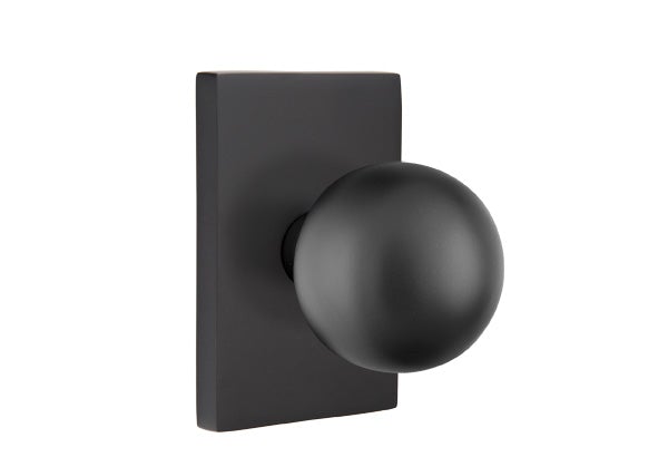 Emtek Orb Knob Concealed Fastener with Modern Rectangular Rosette