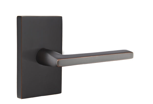 Emtek Helios Lever with Modern Rectangular Rosette