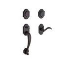 Baldwin Reserve DCADIXARCLRAR481 Double Cylinder Adirondack Handleset with Left Hand Arch Lever and Rustic Arch Rose with 6AL Latch and Dual Strike Dark Bronze Finish - Left Hand - NA