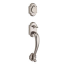 Baldwin Reserve DCADIXTAPRRAR492 Double Cylinder Adirondack Handleset with Right Hand Taper Lever and Rustic Arch Rose with 6AL Latch and Dual Strike White Bronze Finish - Right Hand - NA