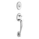 Baldwin Reserve DCCOLXCURLTAR260 Double Cylinder Columbus Handleset with Left Hand Curve Lever and Traditional Arch Rose with 6AL Latch and Dual Strike Bright Chrome Finish - Left Hand - NA