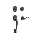 Baldwin Reserve DCCOLXCURRTRR112 Double Cylinder Columbus Handleset with Right Hand Curve Lever and Traditional Round Rose with 6AL Latch and Dual Strike Venetian Bronze Finish - Right Hand - NA