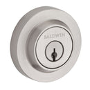 Baldwin Reserve DCCRD150S Double Cylinder Contemporary Round Deadbolt with 6AL Latch; Dual Strike; and SmartKey Satin Nickel Finish - NA - NA