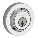 Baldwin Reserve DCCRD260S Double Cylinder Contemporary Round Deadbolt with 6AL Latch; Dual Strike; and SmartKey Bright Chrome Finish - NA - NA