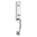 Baldwin Reserve DCDELXROUTAR260 Double Cylinder Del Mar Handleset with Round Knob and Traditional Arch Rose with 6AL Latch and Dual Strike Bright Chrome Finish - NA - NA