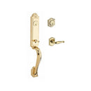 Baldwin Reserve DCELIXDECLTAR003 Double Cylinder Elizabeth Handleset with Left Hand Decorative Lever and Traditional Arch Rose with 6AL Latch and Dual Strike Lifetime Brass Finish - Left Hand - NA