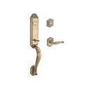 Baldwin Reserve DCELIXDECLTAR049 Double Cylinder Elizabeth Handleset with Left Hand Decorative Lever and Traditional Arch Rose with 6AL Latch and Dual Strike Matte Brass and Black Finish - Left Hand - NA