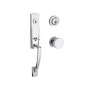Baldwin Reserve DCMIAXCONCRR260 Double Cylinder Miami Handleset with Contemporary Knob and Contemporary Round Rose with 6AL Latch and Dual Strike Bright Chrome Finish - NA - NA