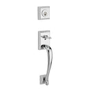 Baldwin Reserve DCNAPXCURLTAR260 Double Cylinder Napa Handleset with Left Hand Curve Lever and Traditional Arch Rose with 6AL Latch and Dual Strike Bright Chrome Finish - Left Hand - NA