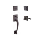 Baldwin Reserve DCNAPXCURLTSR112 Double Cylinder Napa Handleset with Left Hand Curve Lever and Traditional Square Rose with 6AL Latch and Dual Strike Venetian Bronze Finish - Left Hand - NA