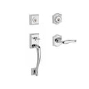 Baldwin Reserve DCNAPXDECLTAR260 Double Cylinder Napa Handleset with Left Hand Decorative Lever and Traditional Arch Rose with 6AL Latch and Dual Strike Bright Chrome Finish - Left Hand - NA