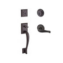 Baldwin Reserve DCNAPXDECLTRR112 Double Cylinder Napa Handleset with Left Hand Decorative Lever and Traditional Round Rose with 6AL Latch and Dual Strike Venetian Bronze Finish - Left Hand - NA