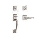 Baldwin Reserve DCNAPXDECLTSR150 Double Cylinder Napa Handleset with Left Hand Decorative Lever and Traditional Square Rose with 6AL Latch and Dual Strike Satin Nickel Finish - Left Hand - NA
