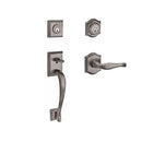 Baldwin Reserve DCNAPXDECRTAR152 Double Cylinder Napa Handleset with Right Hand Decorative Lever and Traditional Arch Rose with 6AL Latch and Dual Strike Matte Antique Nickel Finish - Right Hand - NA