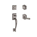 Baldwin Reserve DCNAPXFEDLTAR152 Double Cylinder Napa Handleset with Left Hand Federal Lever and Traditional Arch Rose with 6AL Latch and Dual Strike Matte Antique Nickel Finish - Left Hand - NA