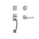 Baldwin Reserve DCNAPXFEDLTRR150 Double Cylinder Napa Handleset with Left Hand Federal Lever and Traditional Round Rose with 6AL Latch and Dual Strike Satin Nickel Finish - Left Hand - NA