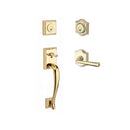 Baldwin Reserve DCNAPXFEDRTAR003 Double Cylinder Napa Handleset with Right Hand Federal Lever and Traditional Arch Rose with 6AL Latch and Dual Strike Lifetime Brass Finish - Right Hand - NA