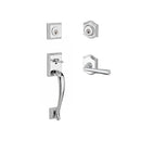 Baldwin Reserve DCNAPXFEDRTAR260 Double Cylinder Napa Handleset with Right Hand Federal Lever and Traditional Arch Rose with 6AL Latch and Dual Strike Bright Chrome Finish - Right Hand - NA