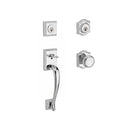 Baldwin Reserve DCNAPXTRATAR260 Double Cylinder Napa Handleset with Traditional Knob and Traditional Arch Rose with 6AL Latch and Dual Strike Bright Chrome Finish - NA - NA
