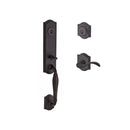 Baldwin Reserve DCNEWXCURLTAR112 Double Cylinder New Hampshire Handleset with Left Hand Curve Lever and Traditional Arch Rose with 6AL Latch and Dual Strike Venetian Bronze Finish - Left Hand - NA