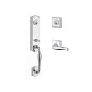 Baldwin Reserve DCNEWXDECLTSR260 Double Cylinder New Hampshire Handleset with Left Hand Decorative Lever and Traditional Square Rose with 6AL Latch and Dual Strike Bright Chrome Finish - Left Hand - NA