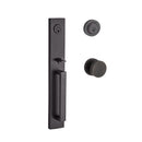 Baldwin Reserve DCSANXCONCRR112 Double Cylinder Santa Cruz Handleset Contemporary Knob and Contemporary Round Rose with 6AL Latch and Dual Strike Venetian Bronze Finish - NA - NA