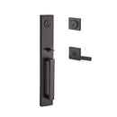 Baldwin Reserve DCSANXTUBCSR112 Double Cylinder Santa Cruz Handleset Tube Lever and Contemporary Square Rose with 6AL Latch and Dual Strike Venetian Bronze Finish - NA - NA