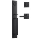 Baldwin Reserve DCSANXTUBCSR190 Double Cylinder Santa Cruz Handleset Tube Lever and Contemporary Square Rose with 6AL Latch and Dual Strike Satin Black Finish - NA - NA