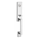 Baldwin Reserve DCSEAXROUCSR260 Double Cylinder Seattle Handleset with Round Knob and Contemporary Square Rose with 6AL Latch and Dual Strike Bright Chrome Finish - NA - NA