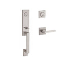 Baldwin Reserve DCSEAXSQULCSR150 Double Cylinder Seattle Handleset with Left Hand Square Lever and Contemporary Square Rose with 6AL Latch and Dual Strike Satin Nickel Finish - Left Hand - NA