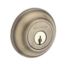 Baldwin Reserve DCTRD049 Double Cylinder Traditional Round Deadbolt with 6AL Latch and Dual Strike Matte Brass and Black Finish - Matte Brass and Black - NA