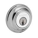 Baldwin Reserve DCTRD260 Double Cylinder Traditional Round Deadbolt with 6AL Latch and Dual Strike Bright Chrome Finish - Bright Chrome - NA