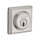 Baldwin Reserve DCTSD150 Double Cylinder Traditional Square Deadbolt with 6AL Latch and Dual Strike Satin Nickel Finish - Satin Nickel - NA