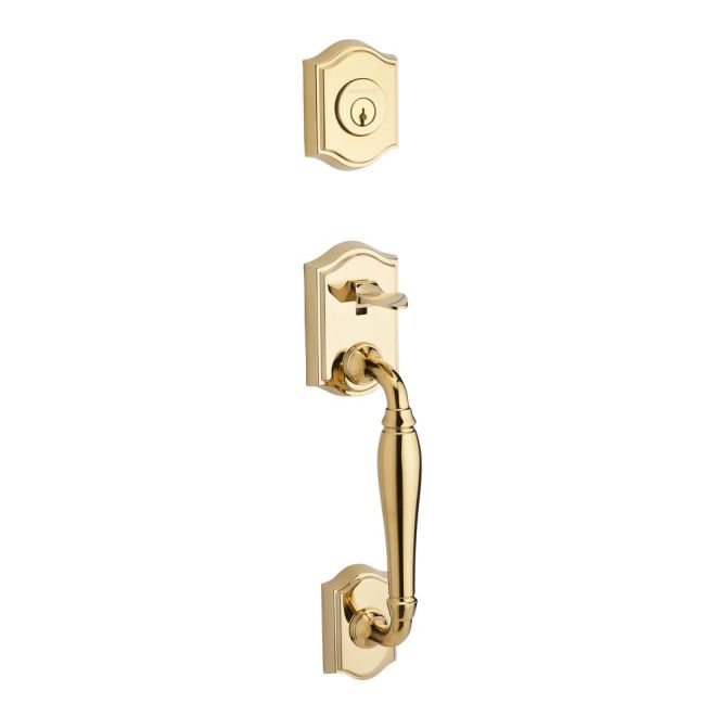 Baldwin Reserve DCWESXFEDLTRR003 Double Cylinder Westcliff Handleset with Left Hand Federal Lever and Traditional Round Rose with 6AL Latch and Dual Strike Lifetime Brass Finish - Left Hand - NA
