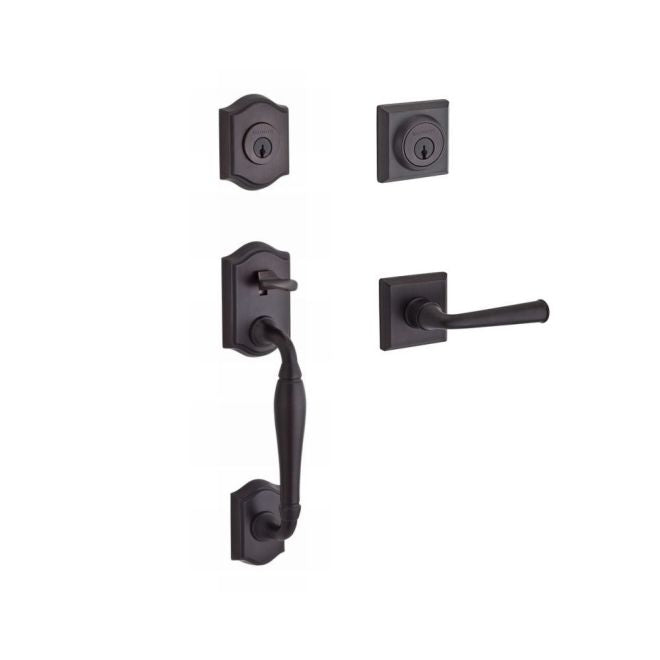 Baldwin Reserve DCWESXFEDRTSR112 Double Cylinder Westcliff Handleset with Right Hand Federal Lever and Traditional Square Rose with 6AL Latch and Dual Strike Venetian Bronze Finish - Right Hand - NA