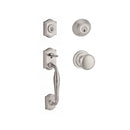 Baldwin Reserve DCWESXROUTRR150 Double Cylinder Westcliff Handleset with Round Knob and Traditional Round Rose with 6AL Latch and Dual Strike Satin Nickel Finish - NA - NA