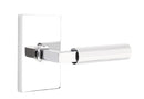 Emtek Select L-Square Faceted Brass Modern Lever with Modern Rectangular Rosette