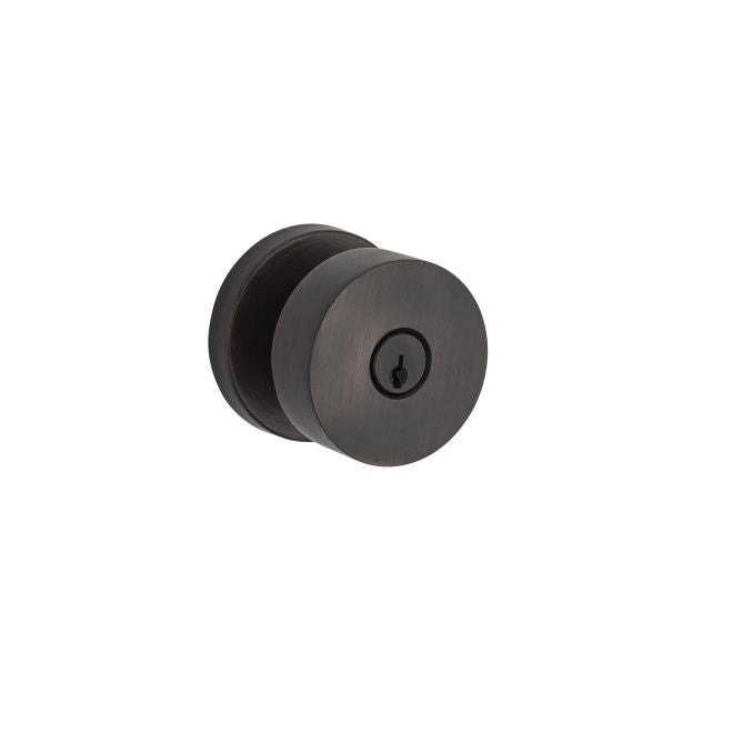 Baldwin Reserve ENCONCRR112 Entry Contemporary Knob and Contemporary Round Rose with 6AL Latch and Dual Strike Venetian Bronze Finish - Venetian Bronze - Brass